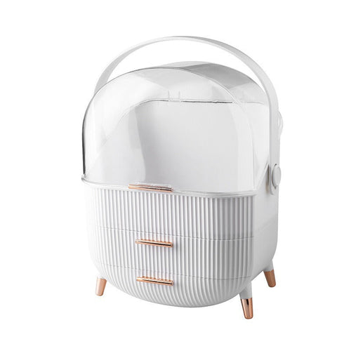 Luxury cosmetics storage box, dust-proof skincare product desktop